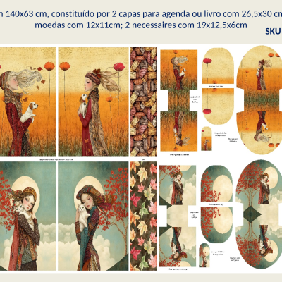 Painel decorativo com ilustrações femininas para acessórios