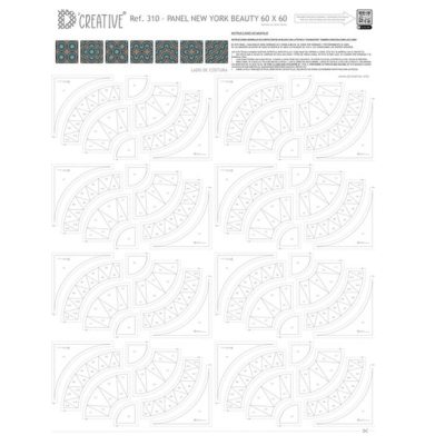 Padrão de costura para painel decorativo PANEL NEW YORK BEAUTY 60 X 60 da D CREATIVE