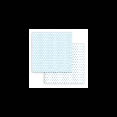 Papel de scrapbook azul claro com corações brancos e branco com corações azuis