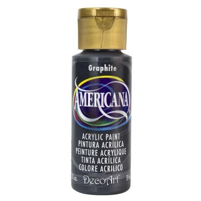 Frasco de tinta acrílica americana Graphite com tampa dourada