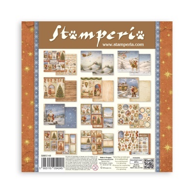 Papel decorativo para scrapbooking Stamperia com temas de Natal e inverno