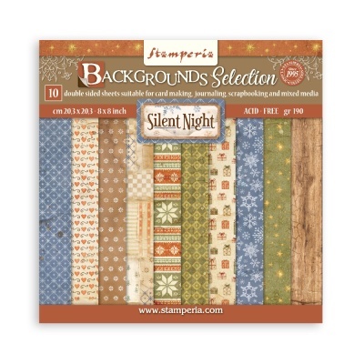 Papel de scrapbooking dupla face com padrões natalícios variados