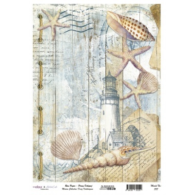 Papel decorativo com padrão náutico e farol