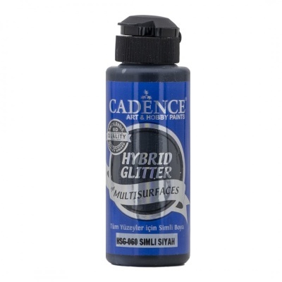 Frasco azul de tinta Cadence Hybrid Glitter com tampa preta