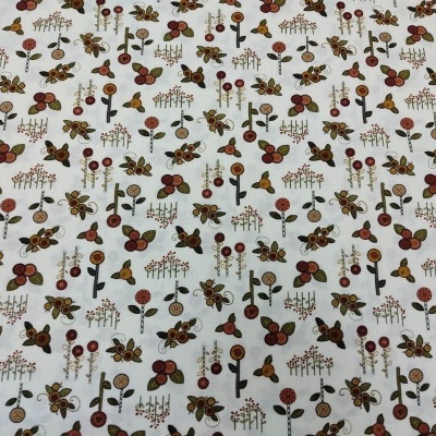 tecido branco com padrão floral colorido repetitivo