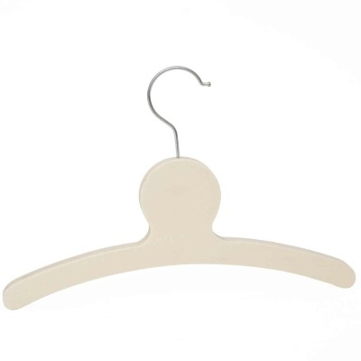 Cabide branco de madeira com gancho metálico