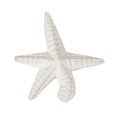 Estrela-do-mar decorativa branca com textura em relevo