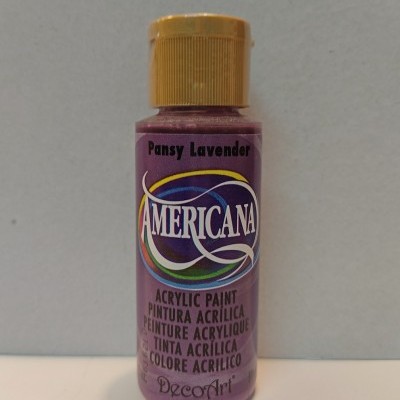 Frasco de tinta acrílica Americana Pansy Lavender com tampa amarela