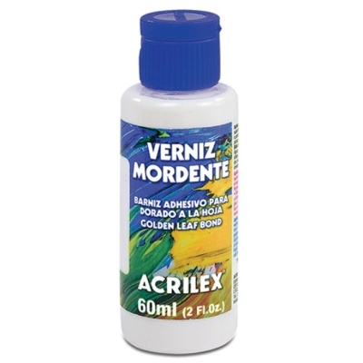 frasco de Verniz Mordente Acrilex 60 ml com tampa azul