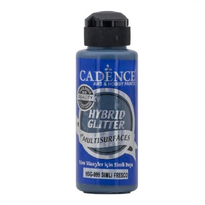 Frasco azul de tinta Cadence Hybrid Glitter com tampa preta