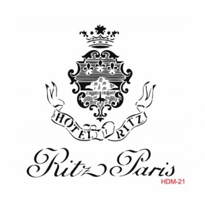 Brasão do Hotel Ritz com a inscrição Ritz Paris em fonte cursiva