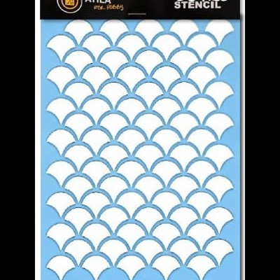 Stencil padrão semicírculos da marca Atila Fine Hobby em embalagem preta