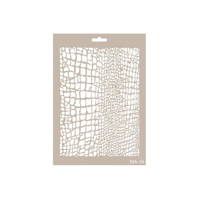 Stencil bege com padrão branco de pele de crocodilo