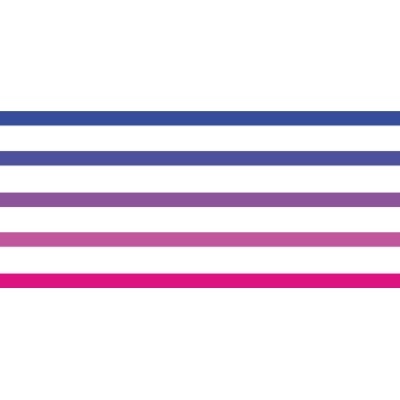 Cinco linhas horizontais paralelas em cores degradê do azul ao rosa