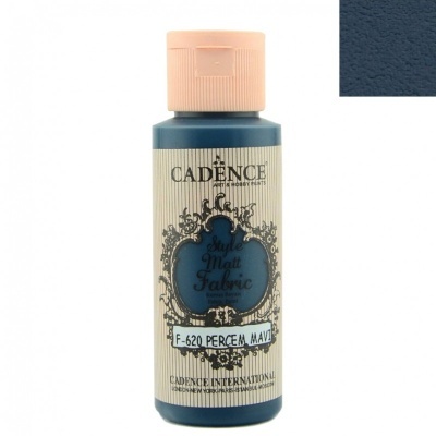 Frasco de tinta azul para tecido com tampa rosa e etiqueta vintage