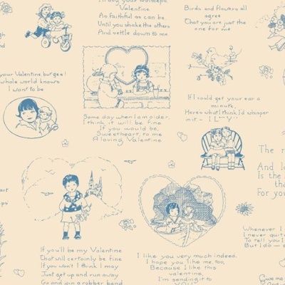 Papel de parede vintage com desenhos de crianças e textos manuscritos em inglês