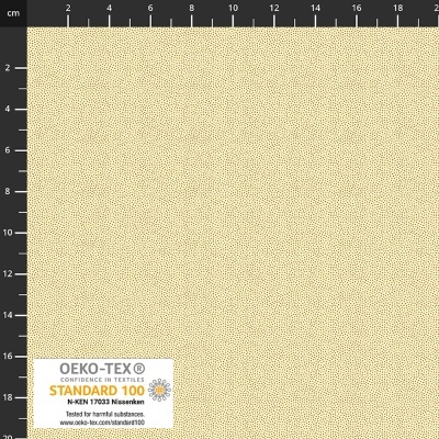 Tecido bege com etiqueta OEKO-TEX STANDARD 100