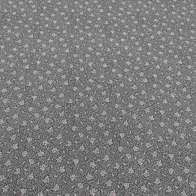 Tecido cinzento com padrão floral pequeno branco