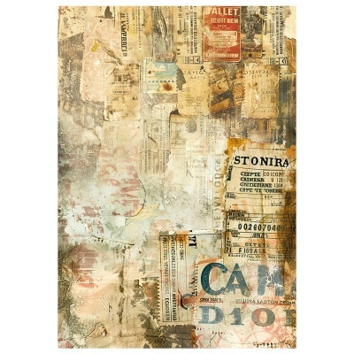 Texturas vintage com etiquetas e texto em várias cores sobre fundo bege