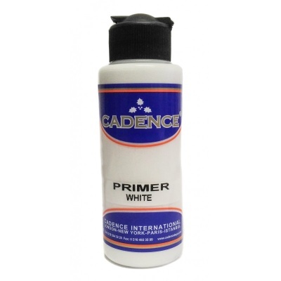 Frasco plástico branco com primer branco da marca Cadence