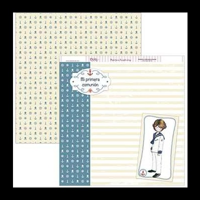 Papel decorativo com tema de comunhão e padrão náutico