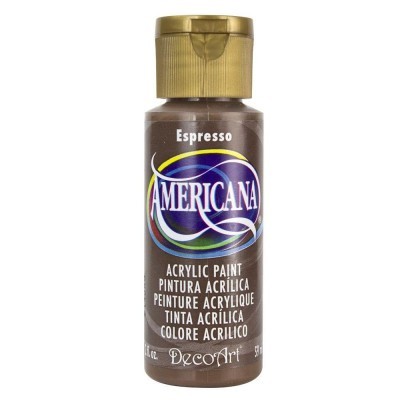 Frasco de tinta acrílica Americana cor Espresso com tampa dourada
