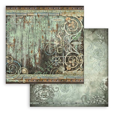 Papéis decorativos com texturas de madeira envelhecida e metal ornamentado
