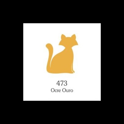Silhueta de gato em ocre ouro com texto 473 Ocre Ouro
