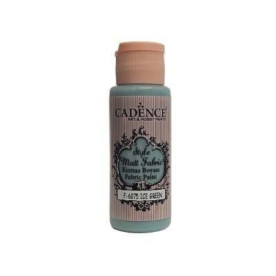 Frasco de tinta para tecido Cadence verde gelo com tampa rosa