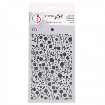 Stencil decorativo floral CB em embalagem transparente