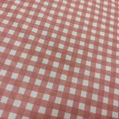 Tecido xadrez cor-de-rosa e branco