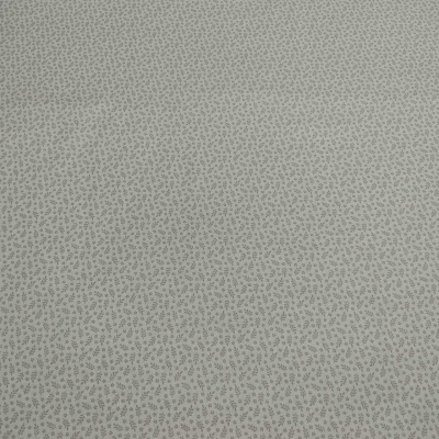 Tecido branco com padrão floral cinza e bege