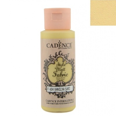 Frasco de tinta para tecido amarelo claro Cadence Style Matt Fabric com tampa rosa