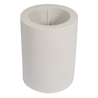 Porta escovas de dentes branco cilíndrico em plástico