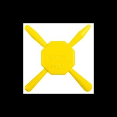 Adaptador amarelo em forma de cruz com inscrições Condor e 55502