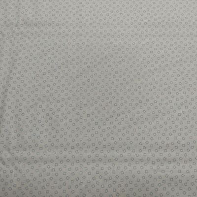 Pano têxtil branco com padrão de pequenos símbolos cinza claro