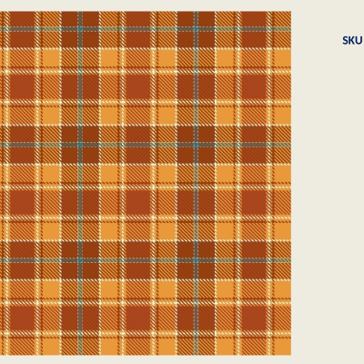 Pano de tecido xadrez castanho amarelo com texto SKU 2900453