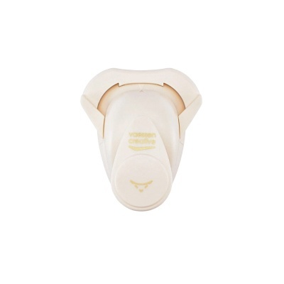 Furador de papel branco em plástico com detalhes em bege e texto VINTAGE CHICAGO COLLECTION