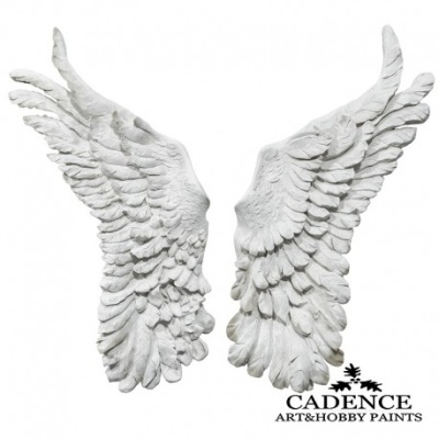 Par de asas decorativas brancas texturadas com o logo CADENCE ART&HOBBY PAINTS