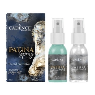 Conjunto Cadence Patina Spray com duas embalagens spray e caixa azul escura