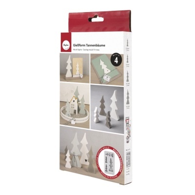 Conjunto para moldar árvores de Natal em embalagem com imagens do produto