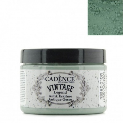 Frasco de gesso vintage verde mofo Cadence com tampa preta