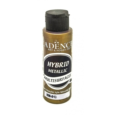Frasco de tinta metálica dourada Cadence Hybrid Metallic com tampa preta
