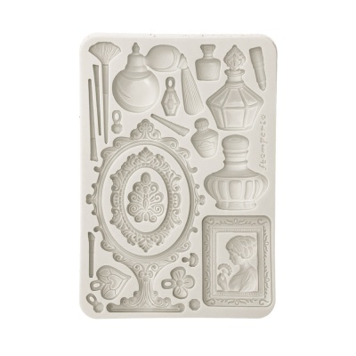 Forma de silicone branca com moldes decorativos vintage