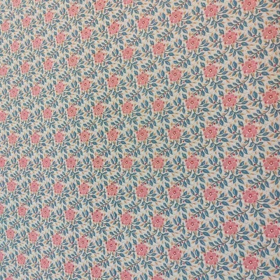 tecido florido rosa e azul com fundo branco