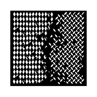 Padrão preto e branco de losangos e folhas