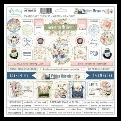 Conjunto de autocolantes decorativos com temas vintage, texto e ilustrações em tons pastel