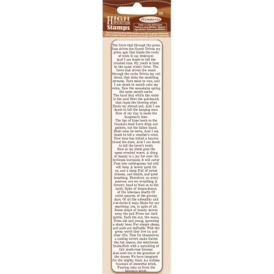 Embalação retangular bege com texto em inglês para carimbos Hampton Art