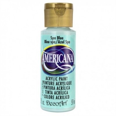 Frasco de tinta acrílica Americana Spa Blue com tampa dourada