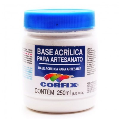 Frasco de base acrílica para artesanato Corfix 250ml com tampa azul
